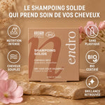 Shampoing solide Endro à l'huile de lin pour cheveux secs avec bénéfices nutrition intense et brillance retrouvée