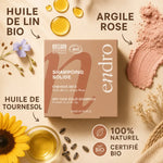 Shampoing solide Endro à l'huile de lin avec ingrédients naturels bio pour cheveux secs