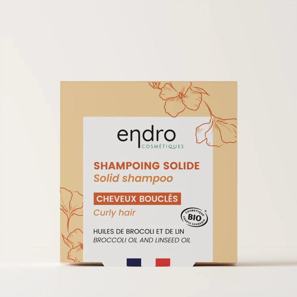 Un shampoing solide pour cheveux bouclés de la marque Endro