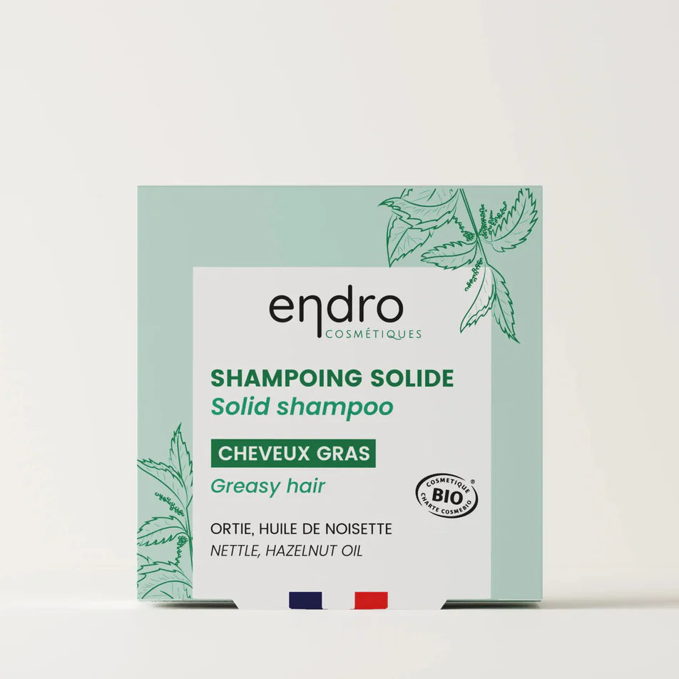 Un shampoing solide pour cheveux gras de la marque Endro