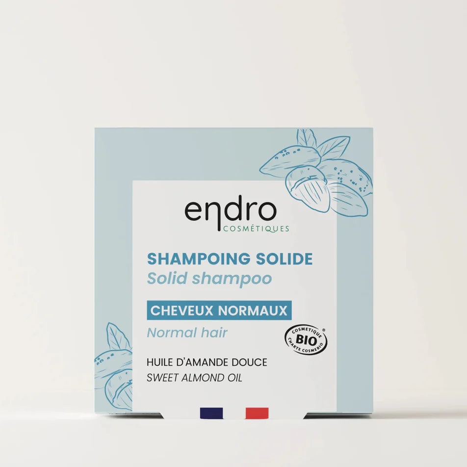 Un shampoing solide pour cheveux normaux de la marque Endro