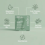 Shampoing solide Ortie & Huile de Noisette Endro - Cheveux gras avec infographie des 5 bénéfices