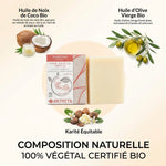 Shampoing solide Antheya sans huile essentielle pour cheveux normaux avec ingrédients bio naturels