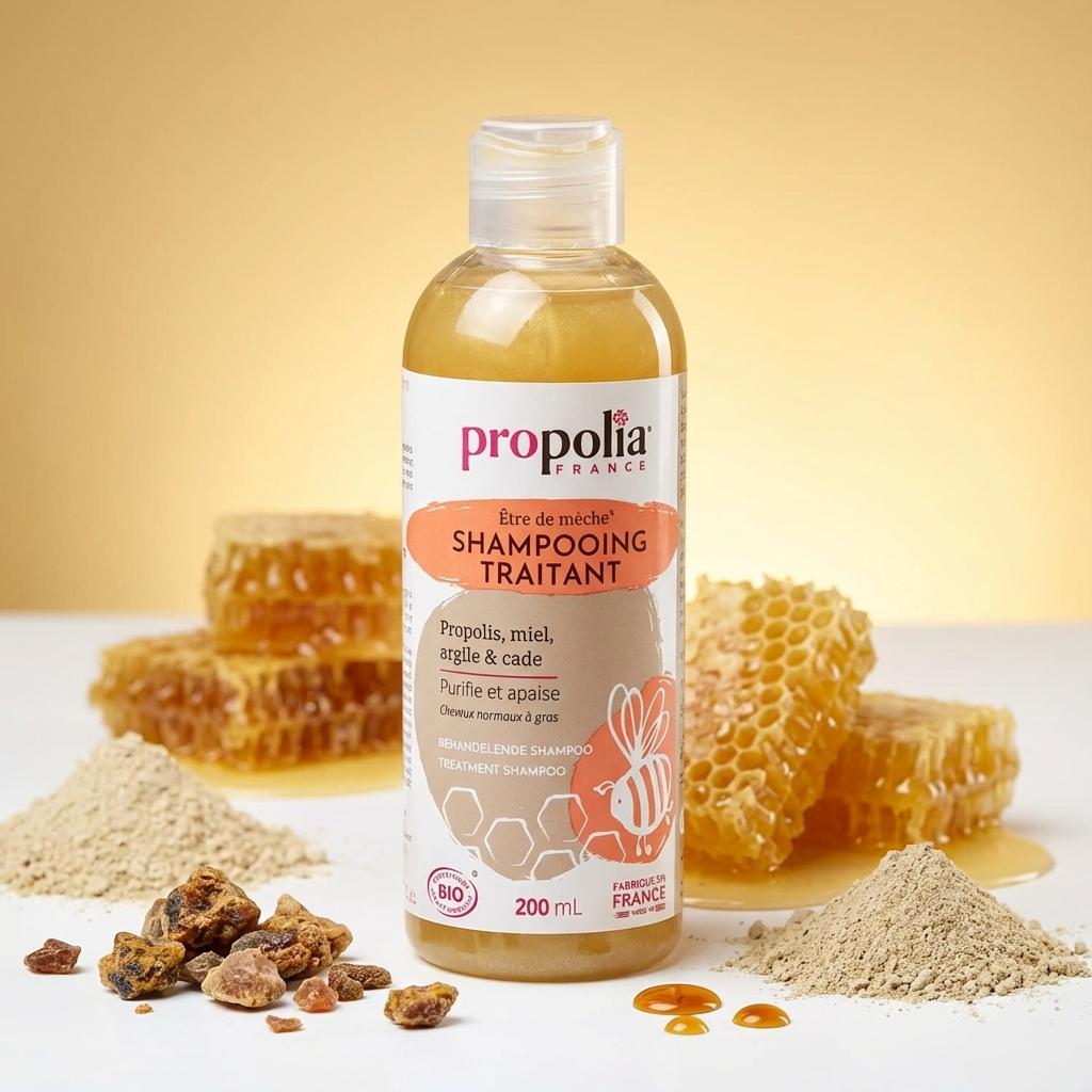 Shampoing traitant Propolia 200ml pour cuir chevelu irrité avec ingrédients naturels