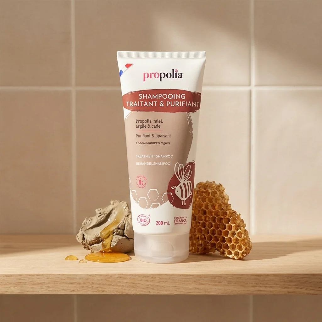 Shampoing Traitant Propolia 200ml pour cuir chevelu irrité avec miel et propolis