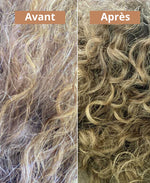 Photo avant et après utilisation d'Un Shampoing Solide Cheveux bouclés à l'huile de Brocolis Comme Avant