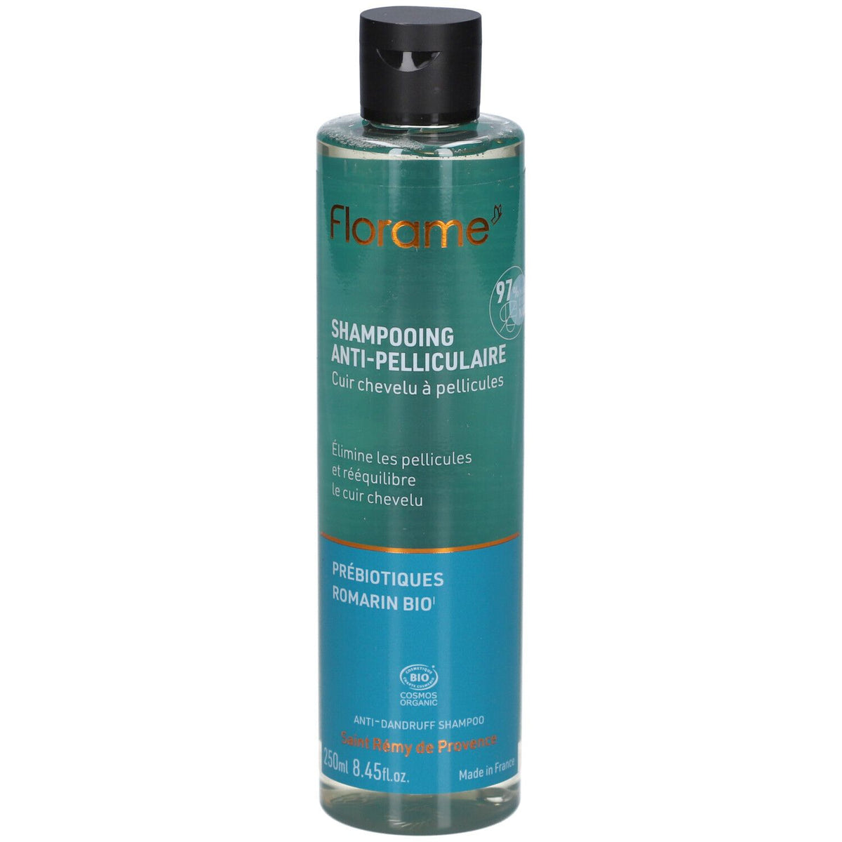 Un shampooing antipelliculaire sans sulfate bio de la marque Florame