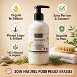Shampooing Pilagreen 250ml pelage gras chien chat - régule sébum, naturel, sans parfum