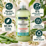 Shampooing dermatologique bio Coslys 500ml avec avoine et aloe vera, certifié naturel et sans sulfates