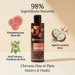 Shampooing Volume Centifolia 200ml avec ingrédients naturels pour cheveux fins et plats