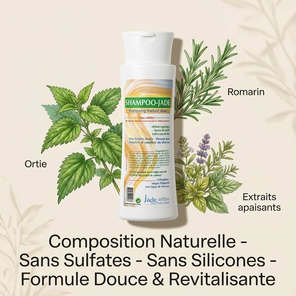 Shampoojade 250ml avec ingrédients botaniques naturels sans sulfates ni silicones