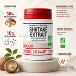 Shiitaké Bio Extrait 60 gélules avec composition polysaccharides et bêta-glucanes, certification biologique