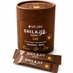 Shilajit instant café 30 sticks LT Labo - boîte marron avec étiquette or et crème