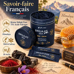 Shilajit Miel et Safran LT Labo 30 sticks emballage premium avec résine pure Himalaya