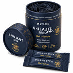 Shilajit Miel et Safran 30 sticks LT Labo boîte bleue avec bâtonnets individuels