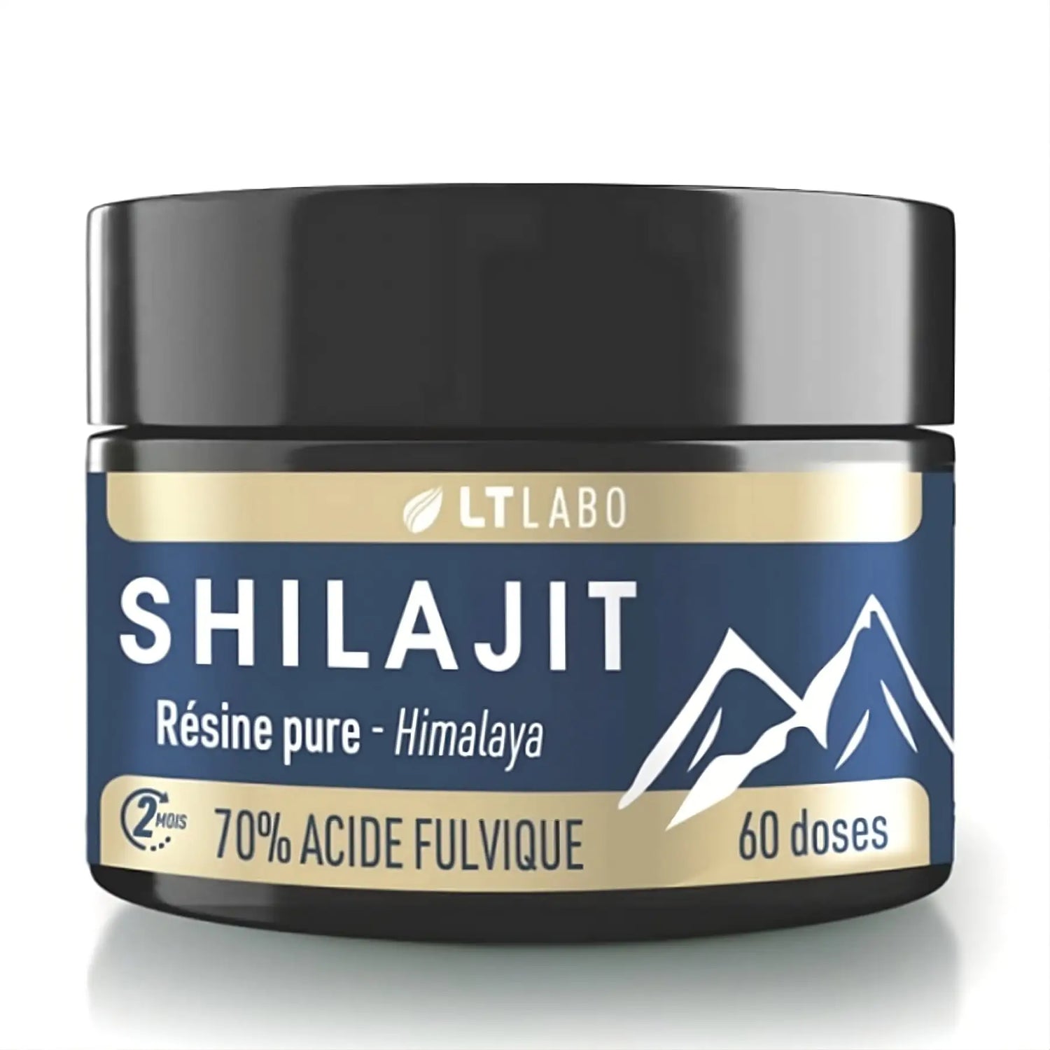 Un pot de Shilajit Résine pure – 70% Acide Fulvique – LT Labo