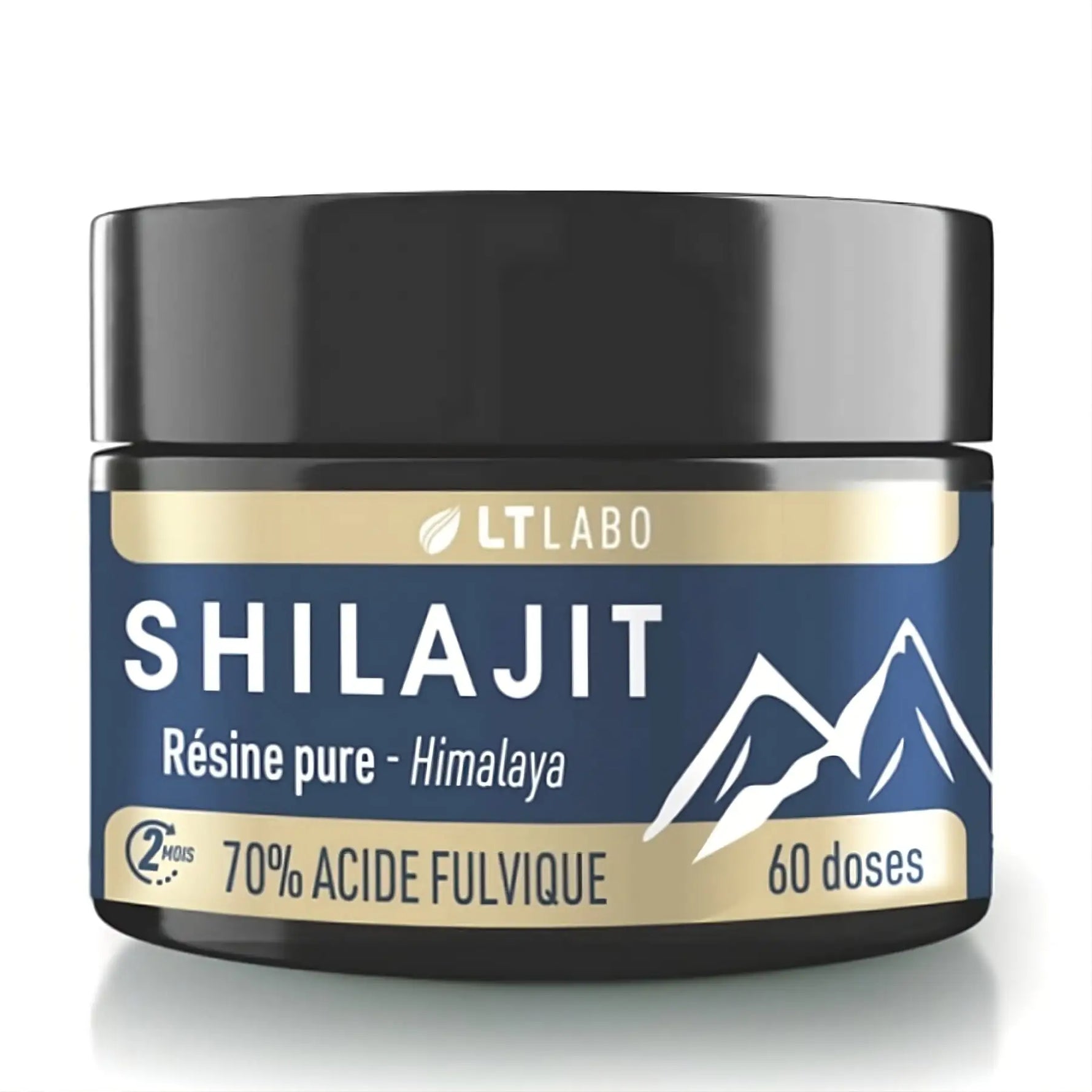 Un pot de Shilajit Résine pure – 70% Acide Fulvique – LT Labo