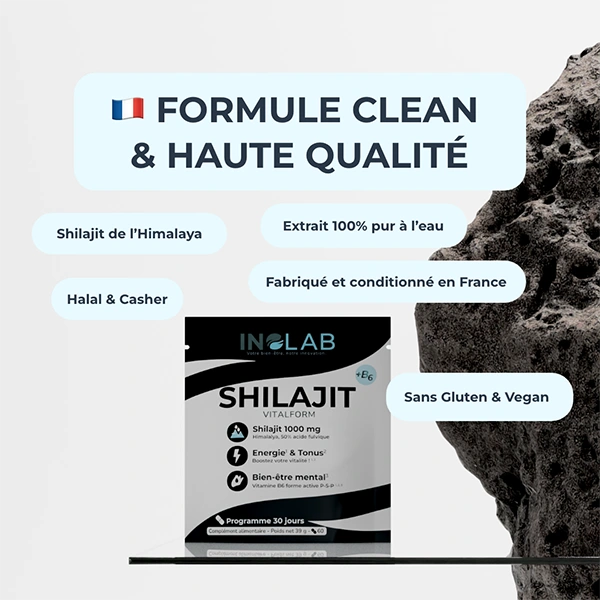 Formulation et garantie qualité des gélules de Shilajit Vitalform d'INOLAB