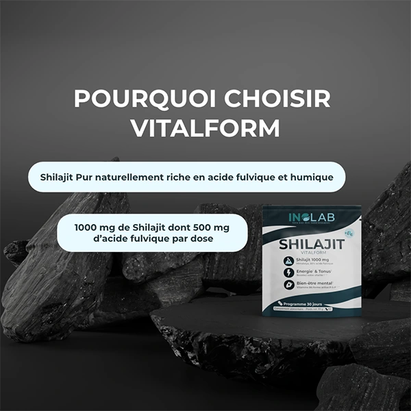 Pourquoi choisir les gélules de Shilajit Vitalform d'INOLAB