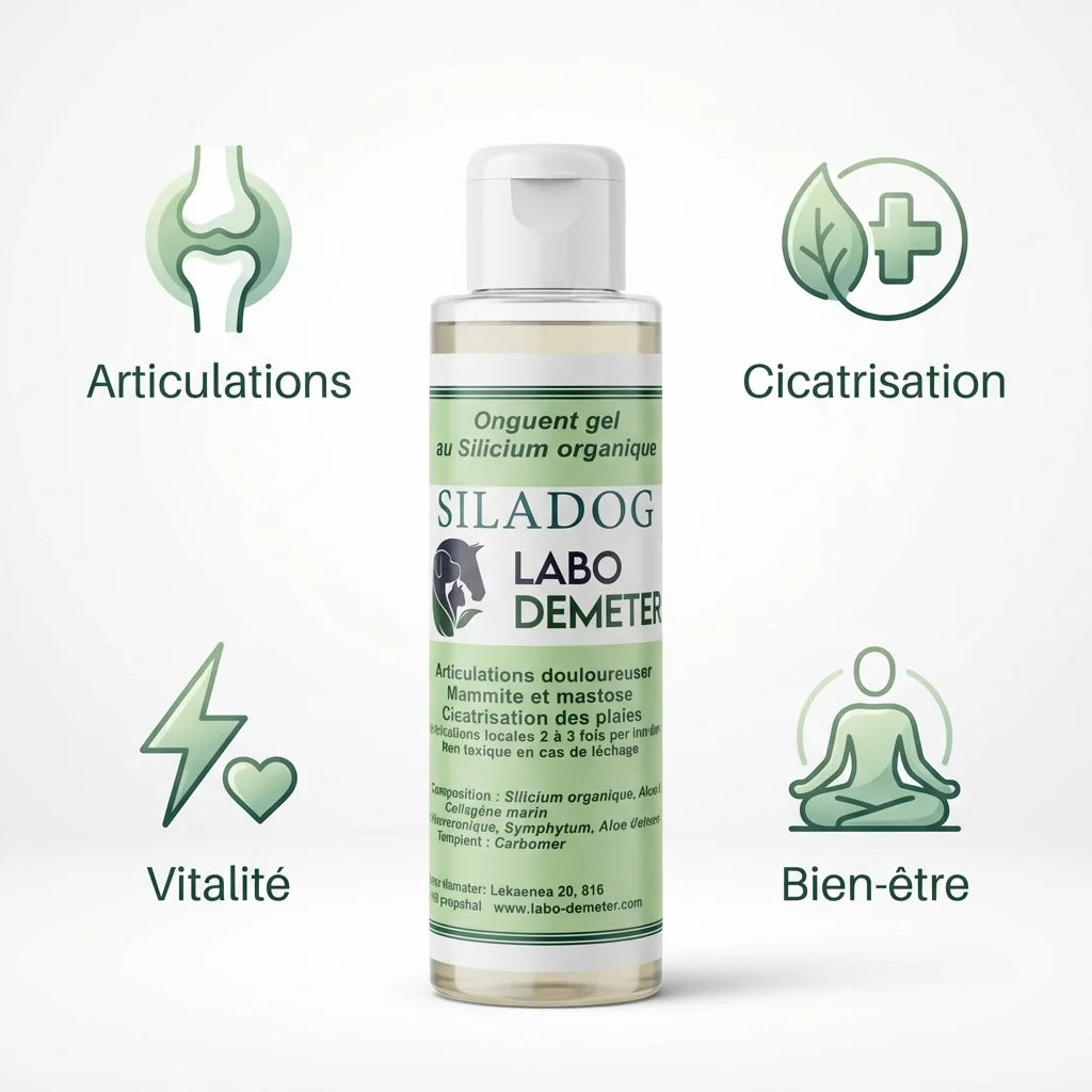 Siladog crème articulations cicatrisant pour chien et chat Labo-Demeter avec bénéfices
