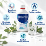 Silagencyl bain de bouche 500ml avec ses 5 bénéfices : gencives toniques, réduit inflammation, renforce collagène