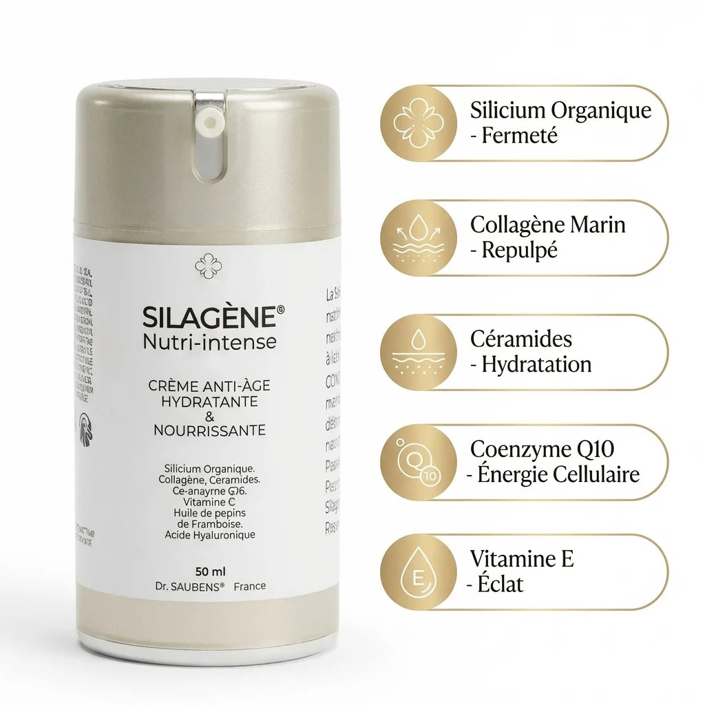 Silagène Nutri-Intense 50ml crème anti-âge avec silicium organique, collagène marin et céramides