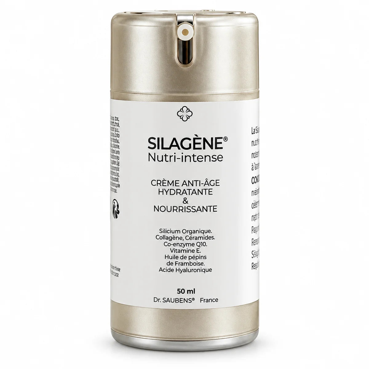 Silagène Nutri-Intense crème anti-âge 50ml flacon pompe airless fond blanc