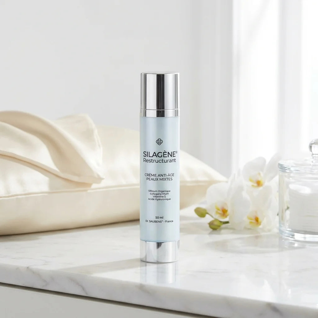 Crème anti-âge Silagène Restructurant 50ml pour peaux mixtes en packaging luxe