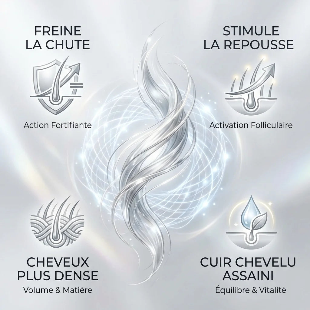 Silahair shampoing anti-chute 200ml avec 4 bénéfices: freine chute, stimule repousse, cheveux denses, cuir chevelu sain