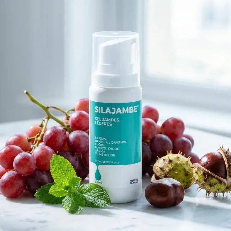 Silajambe 100ml gel jambes légères avec raisins et menthe, soin circulation