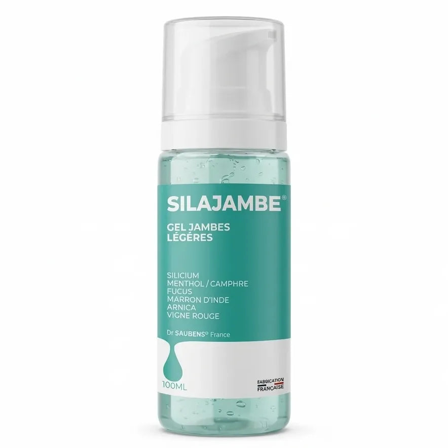 Silajambe 100ml gel Labo Santé Silice flacon avec pompe et étiquette verte