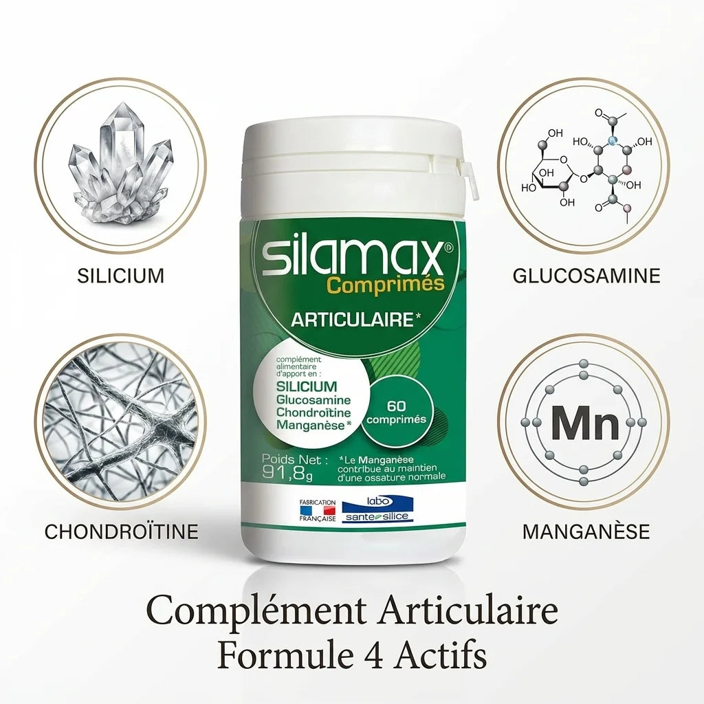 SILAMAX 60 comprimés - Complément articulaire avec silicium, glucosamine, chondroïtine et manganèse
