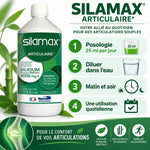 Bouteille Silamax silicium 4000mg/L avec posologie 25ml par jour, diluer dans l'eau
