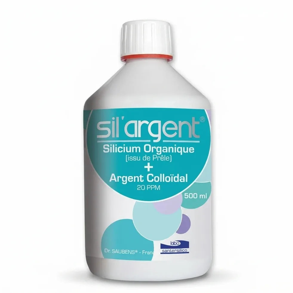 Bouteille Sil'Argent 500ml antiseptique naturel à base d'argent colloïdal et silicium organique