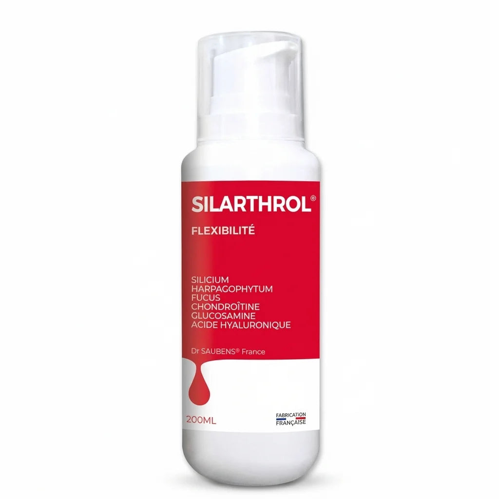 Silarthrol Baume Articulaire 200ml - Flacon blanc avec pompe et étiquette rouge