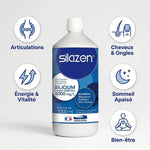 Bouteille Silazen silicium végétal 4000mg avec bénéfices: articulations, cheveux, énergie, sommeil, bien-être