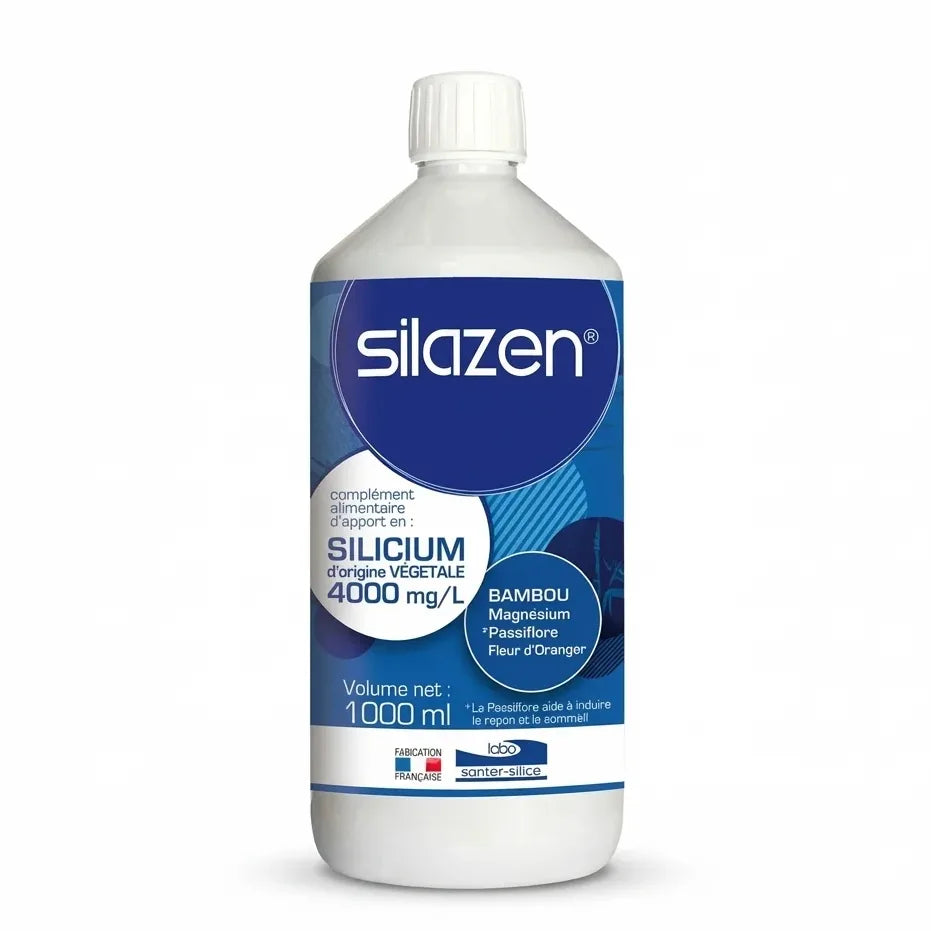 Bouteille Silazen 1L silicium végétal 4000mg passiflore magnésium fond blanc