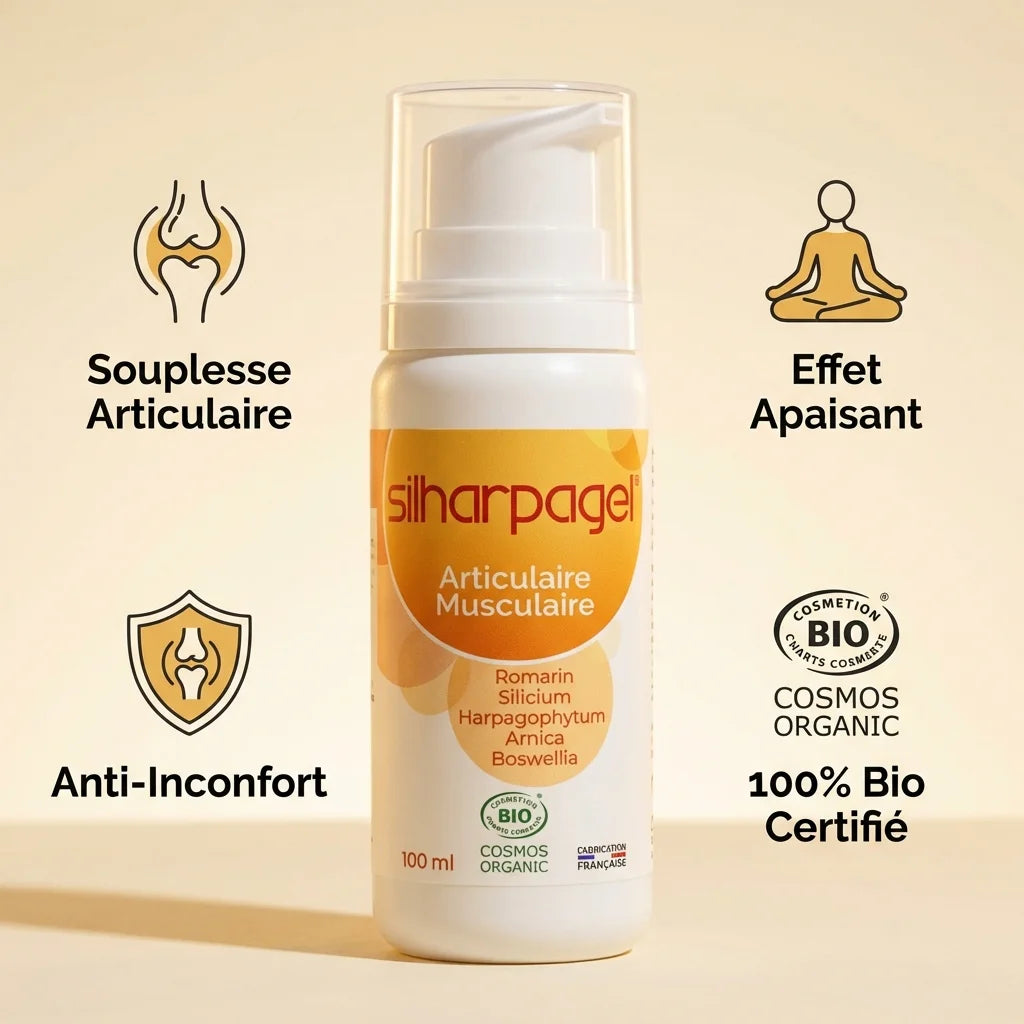 Silharpagel Bio 100ml gel certifié avec bénéfices articulaires, apaisant et anti-inconfort