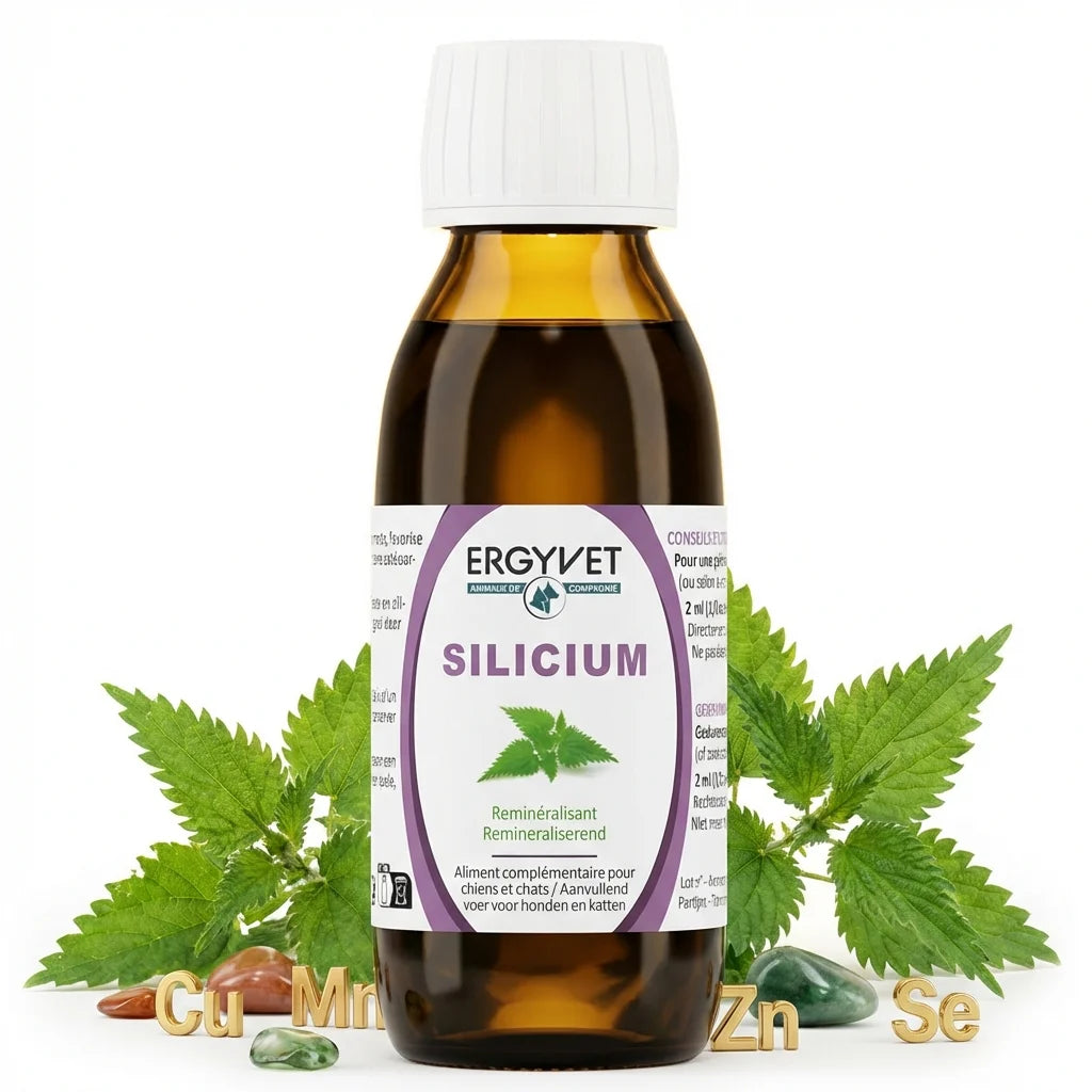 Flacon Ergyvet Silicium 100ml pour confort articulaire chien chat avec minéraux