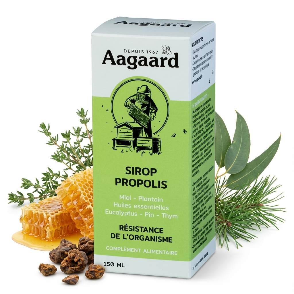 Sirop à la propolis Aagaard 150ml avec ingrédients naturels et miel