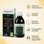 Sirop Propolis Verte Miel de Manuka Aagaard 150ml avec bénéfices immunitaires et certification bio