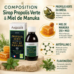 Sirop Propolis Verte et Miel de Manuka 150ml Aagaard avec composition et ingrédients
