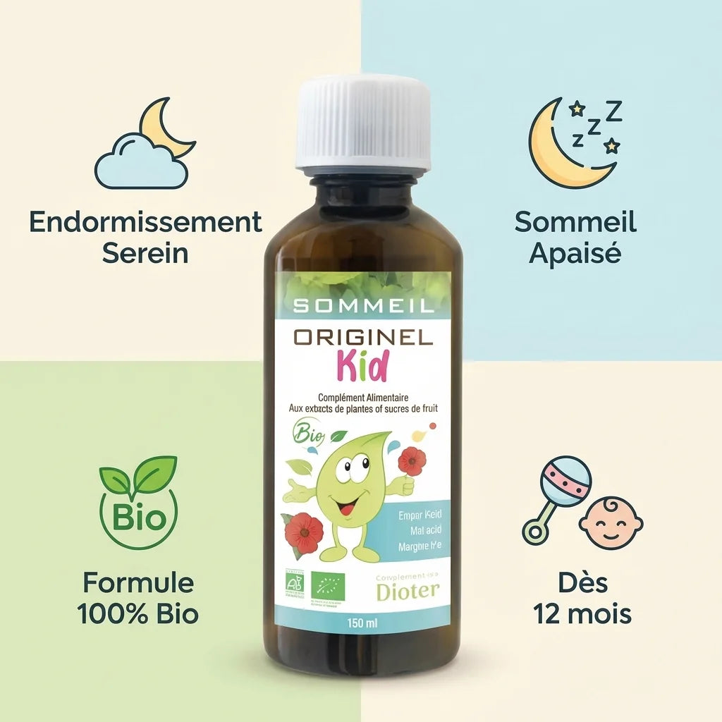 Sirop Bio Sommeil Enfant Originel Kid 150ml - Formule naturelle dès 12 mois