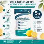 Skinform Collagène Marin + Acide Hyaluronique saveur citron Inolab avec guide utilisation 4 étapes