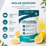 Skinform Collagène Marin Acide Hyaluronique saveur citron avec infographie ingrédients actifs