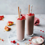 Le super petit-déjeuner saveur framboise et beurre de cacahuète de la marque Iswari présenté en smoothie
