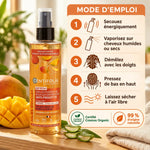 Flacon Centifolia Soin Activateur de Boucles Anti-Frisottis Bio 200 ml, avec mode d'emploi en 5 étapes sur fond crème et orange
