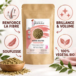 Henné neutre réparateur bio Couleurs de Jeanne 100g avec bénéfices: renforce fibre, brillance, volume, souplesse