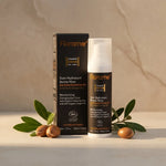 Soin hydratant Florame homme 50ml noir blanc avec feuilles vertes et noix d'argan