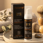 Soin Hydratant Bonne Mine Homme Florame 50ml flacon avec pompe blanc et packaging noir